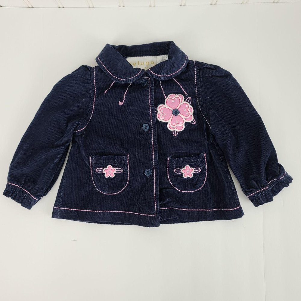 Beluga Navy Corduroy Button Up Top 12M